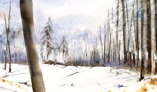 Winterstimmung in Aquarell