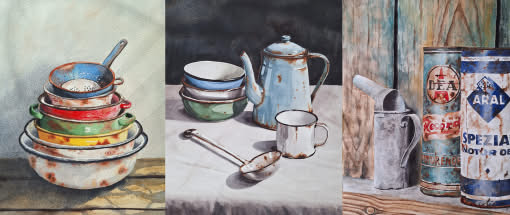 Alltagsgegenstände im Aquarell - Patina & Rost
